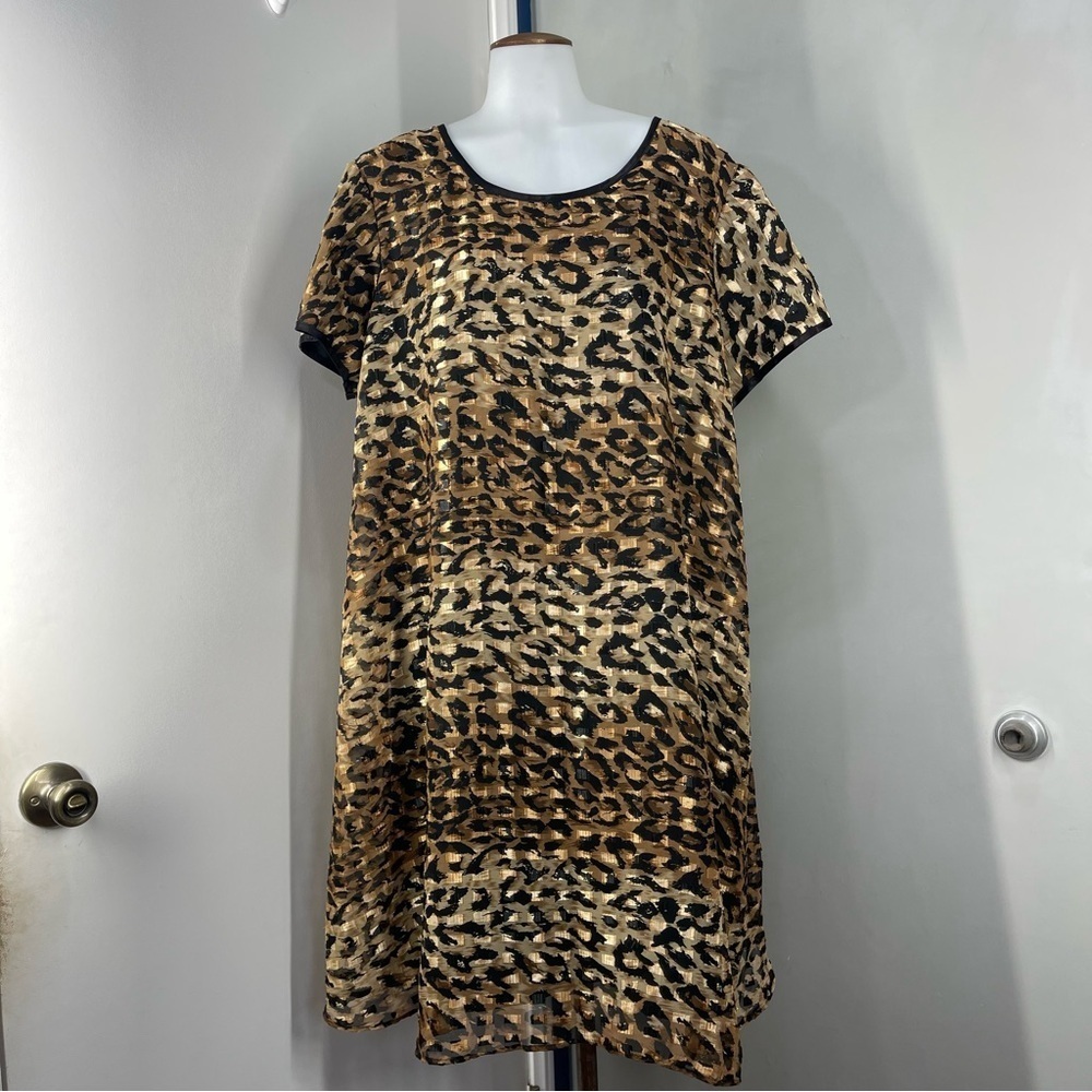 Vintage Jeffrey & Dara By Linda Hurley Evelyn Social Cheetah Animal Print Dress